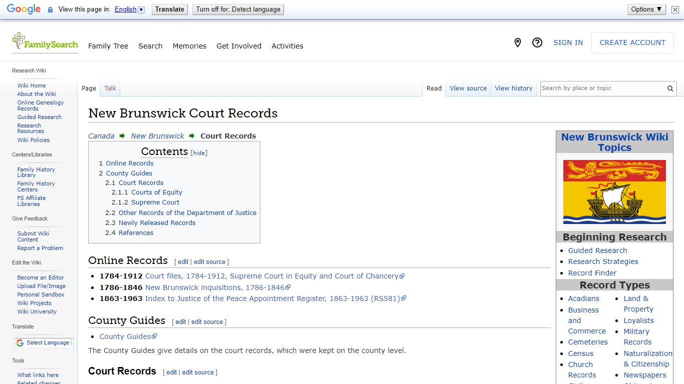 New Brunswick Court Records • FamilySearch